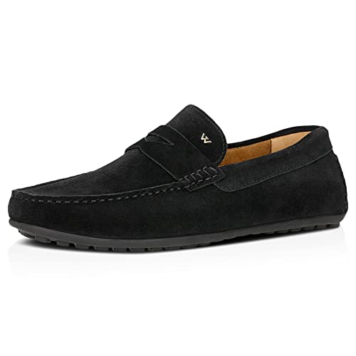 WOJAS - Herrenmokassins/Veloursleder/Bequem und Modisch/Casual Style / 10116-61 - Schwarz, Größe 43 von WOJAS