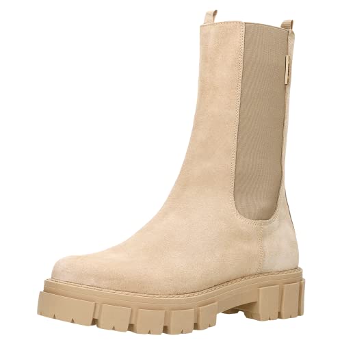 WOJAS - Jodhpur-Stiefeletten für Damen | Chelsea-Stiefel mit hohem Schaft | Bequem | Damenschuhe | Herbststiefel | Beige 55117-64 - Gr. 36 von WOJAS