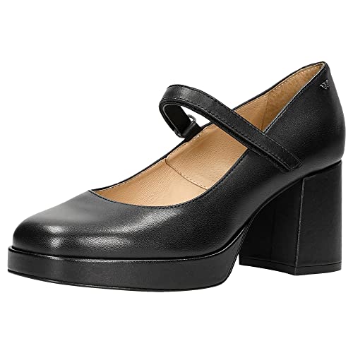 WOJAS - Pumps für Damen | Mary-Jane-Typ | Naturleder | Weiches Futter Lässiger Stil | 35083-51 - Schwarz, Größe 36 von WOJAS