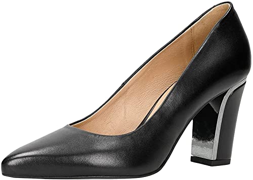 WOJAS - Pumps mit Blockabsatz | Elegante Damenschuhe | Lederschuhe | Business-Schuhe für Damen | Bequem | Schwarz 3504451 Gr 39 von WOJAS