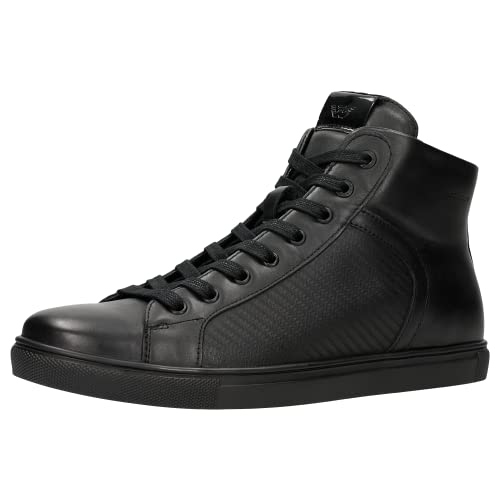 WOJAS - Sneaker Knöchelhoch | Turnschuhe für Männer | Schuhe aus Leder | Freizeitschuhe | Bequem | Schwarz 24026-71 - Gr. 41 von WOJAS