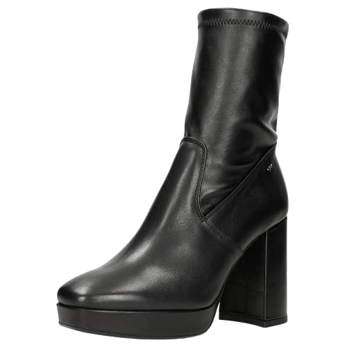 WOJAS - Stiefeletten mit Blockabsatz | Elegante Damenstiefeletten | Ideal für Herbst | Schuhe aus Leder | Damenschuhe | Schwarz 5502481 Gr 40 von WOJAS