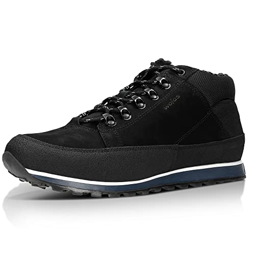 WOJAS - Trekkingschuhe für Herren I Attraktives Modernes Design I Für den Winter I Nubukleder und Spaltleder I Wollfutter I Sohle 1,5 cm - 2 cm I 9181-71 - Schwarz, Gr.44 WOJAS - Trekkingschuhe für Herren I Attraktives Modernes Design I Für den Winter I Nubukleder und Spaltleder I Wollfutter I Sohle 1,5 cm - 2 cm I 9181-71 - Schwarz, Gr.44 von WOJAS