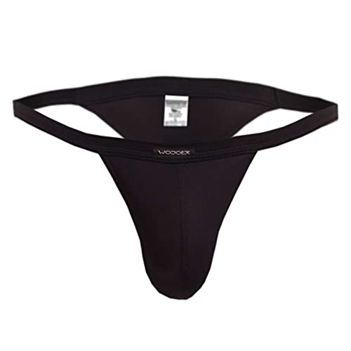 WOJOER Beun Basic G-String, Beach and Underwear Stretch eng anliegend, luftig leicht atmungsaktiv Designer Clubwear vom Innovations-Label, Made IN Germany (schwarz, XL) von WOJOER