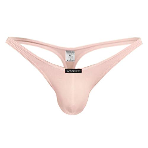 WOJOER Beun Basic Mini Push String, Beach and Underwear Stretcht Bulg Thong eng anliegend, Natürlicher Push-Up für den Mann, Designer Clubwear vom Innovations-Label, Made IN Germany (Nude, L) von WOJOER