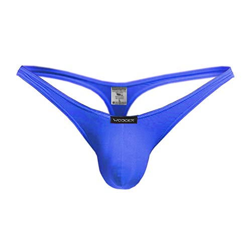 WOJOER Beun Basic Mini Push String, Beach and Underwear Stretcht Bulg Thong eng anliegend, Natürlicher Push-Up für den Mann, Designer Clubwear vom Innovations-Label, Made IN Germany (Royalblau, L) von WOJOER
