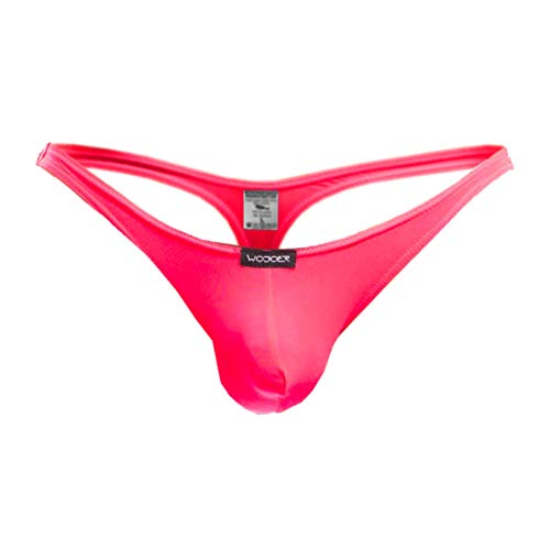 WOJOER Beun Basic Mini Push String, Beach and Underwear Stretcht Bulg Thong eng anliegend, Natürlicher Push-Up für den Mann, Designer Clubwear vom Innovations-Label, Made IN Germany (neoncoral, XL) von WOJOER