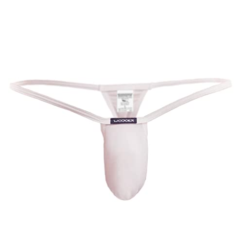 WOJOER Beun Basic Mini Sock String, Beach and Underwear Stretch Thong eng anliegend, Natürlicher Push-Up für den Mann, Designer Clubwear vom Innovations-Label, Made IN Germany (Creme weiß, S) von WOJOER