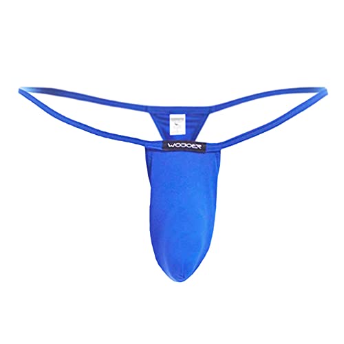 WOJOER Beun Basic Mini Sock String, Beach and Underwear Stretch Thong eng anliegend, Natürlicher Push-Up für den Mann, Designer Clubwear vom Innovations-Label, Made IN Germany (Royalblau, L) von WOJOER