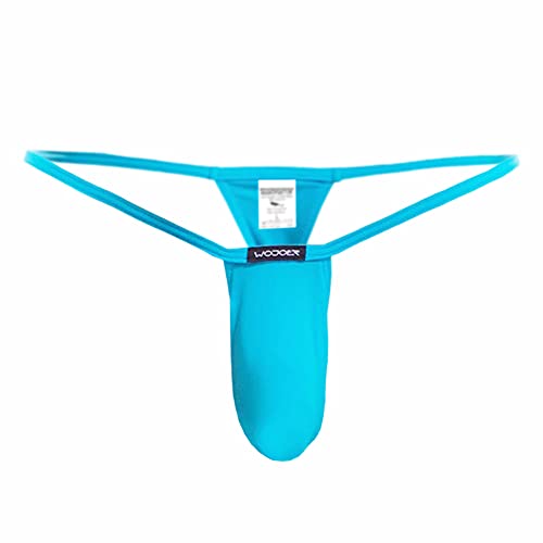 WOJOER Beun Basic Mini Sock String, Beach and Underwear Stretch Thong eng anliegend, Natürlicher Push-Up für den Mann, Designer Clubwear vom Innovations-Label, Made IN Germany (eisblau, L) von WOJOER