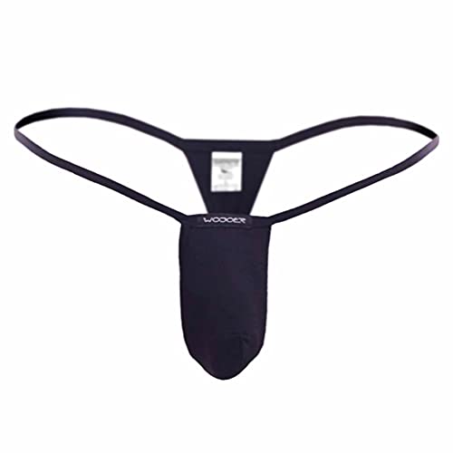 WOJOER Beun Basic Mini Sock String, Beach and Underwear Stretch Thong eng anliegend, Natürlicher Push-Up für den Mann, Designer Clubwear vom Innovations-Label, Made IN Germany (schwarz, M) von WOJOER