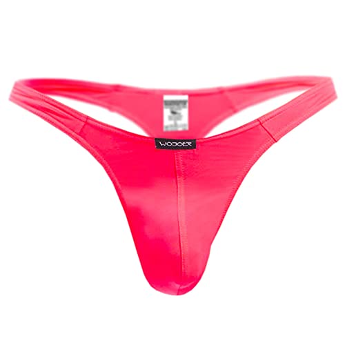 WOJOER Beun Basic String, Beach and Underwear Stretch eng anliegend, luftig leicht atmungsaktiv Designer Clubwear vom Innovations-Label, Made IN Germany (neoncoral, L) von WOJOER