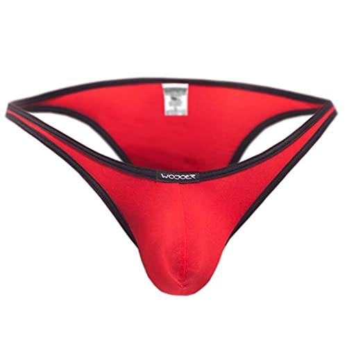 WOJOER Beun Stripe Mini Push Tanga, Beach and Underwear Stretch Bulg Thong eng anliegend, Natürlicher Push-Up für den Mann, Designer Clubwear vom Innovations-Label, Made IN Germany (Vulcano, L) von WOJOER