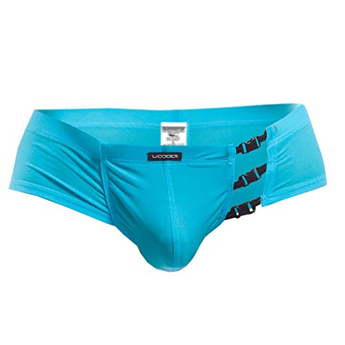 WOJOER Hipster Pants Beun STRIPP in EIS Blau, Beach & Underwear Shorts mit Clicks, sanfte Hebefunktion, viele Farben, leicht luftiges Material, 3 Klickverschlüsse, vom Innovations-Label von WOJOER