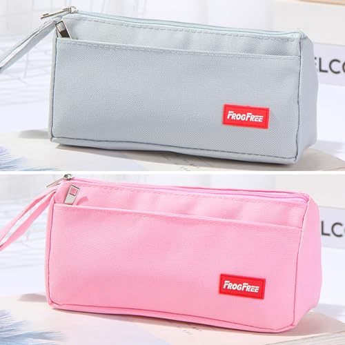 Federmäppchen Set mit großer Kapazität, Federmäppchen für Grundschüler und Schüler, Schulbedarf Tasche für Männer und Frauen, Schulbedarf, einfach und schön, anders, 2 Stück (Hellgrau + Rosa) Federmäppchen Set mit großer Kapazität, Federmäppchen für Grundschüler und Schüler, Schulbedarf Tasche für Männer und Frauen, Schulbedarf, einfach und schön, anders, 2 Stück (Hellgrau + Rosa) von woleyuu
