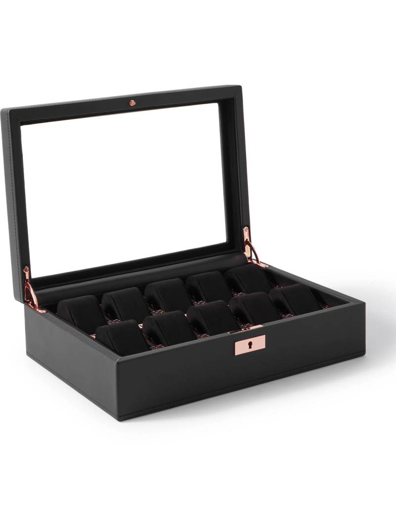 WOLF - Axis Full-Grain Leather Ten-Piece Watch Box - Men - Black von WOLF