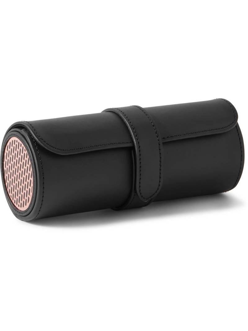 WOLF - Axis Vegan Leather Watch Roll - Men - Black von WOLF