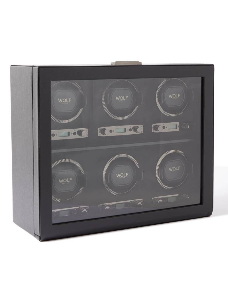 WOLF - British Racing Pebble-Grain Vegan Leather Six-Piece Watch Winder - Men - Black von WOLF