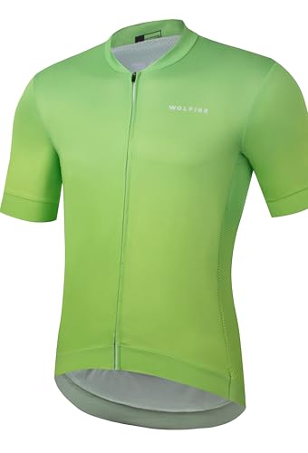 WOLFIRE WF - Rennrad Trikot Herren Kurzarm mit Grip an Ärmeln und Taille – Fahrradtrikot aus Polyester - Hochwertige Fahrradbekleidung Herren - Radtrikot Herren von WOLFIRE WF