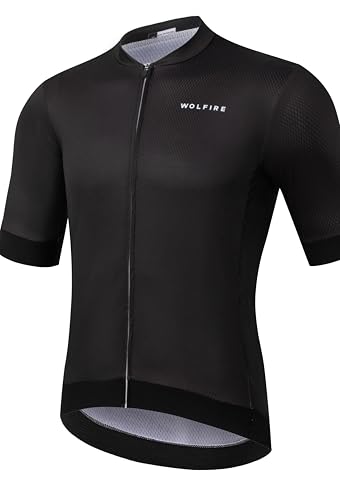 WOLFIRE WF - Rennrad Trikot Herren Kurzarm mit Grip an Ärmeln und Taille – Fahrradtrikot aus Polyester - Hochwertige Fahrradbekleidung Herren - Radtrikot Herren von WOLFIRE WF