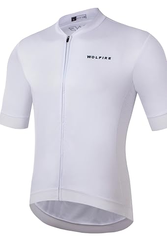 WOLFIRE WF - Rennrad Trikot Herren Kurzarm mit Grip an Ärmeln und Taille – Fahrradtrikot aus Polyester - Hochwertige Fahrradbekleidung Herren - Radtrikot Herren von WOLFIRE WF