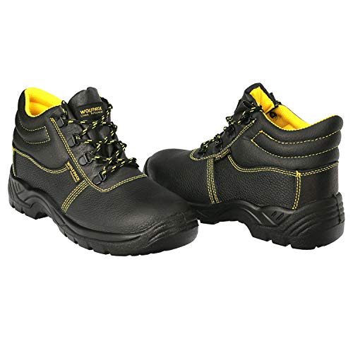 WOLFPACK LINEA PROFESIONAL Unisex 15018250 Wolfpack Sicherheitsstiefel S3 Leder Schwarz Nr. 46 Arbeitskleidung, Sicherheitsschuhe, Arbeitsstiefel von WOLFPACK
