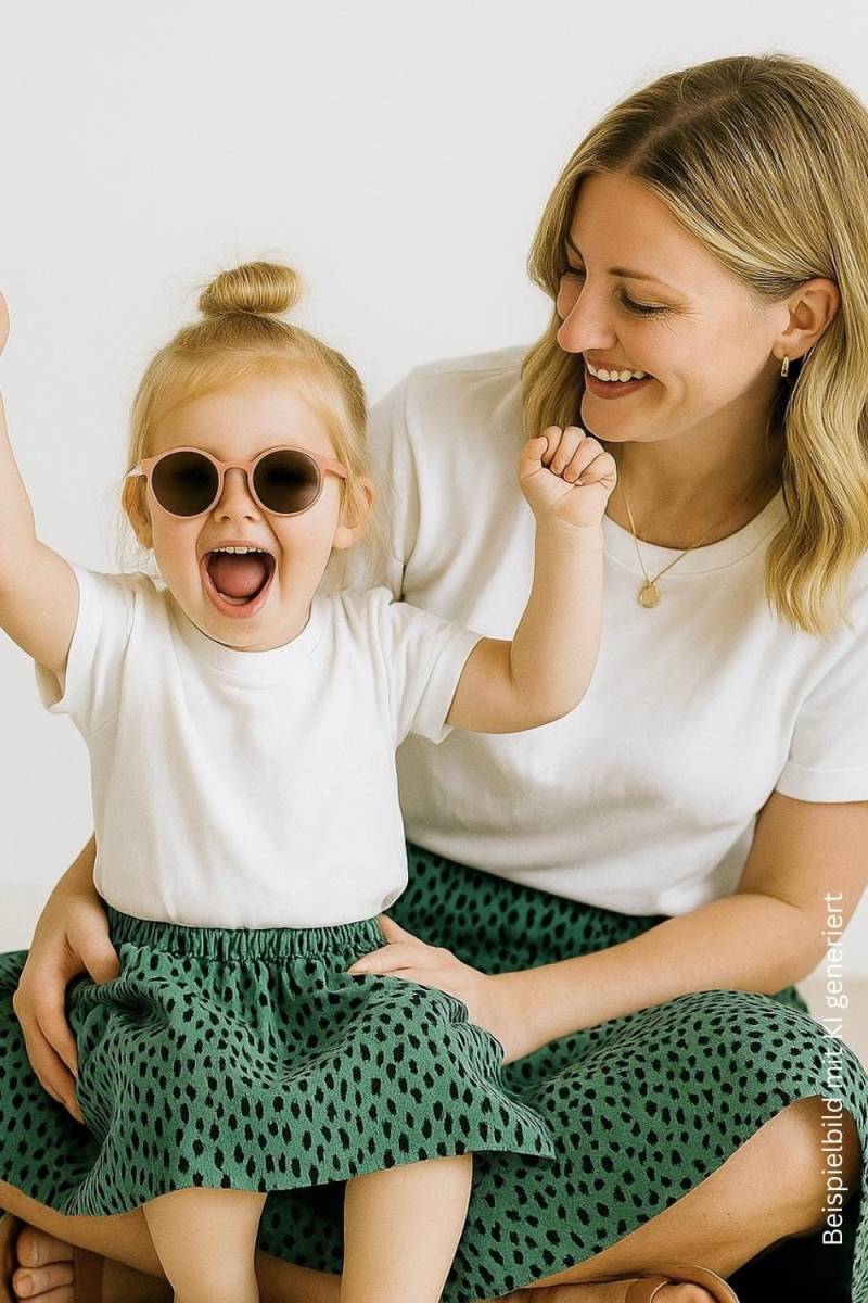 Damen Rock | Partnerlook Für Kinder Und Erwachsene Dschungelgrün Schwarz Leomuster Altgrün Mama Tochter Sommerrock Von Wolfskind von WOLFSKINDde