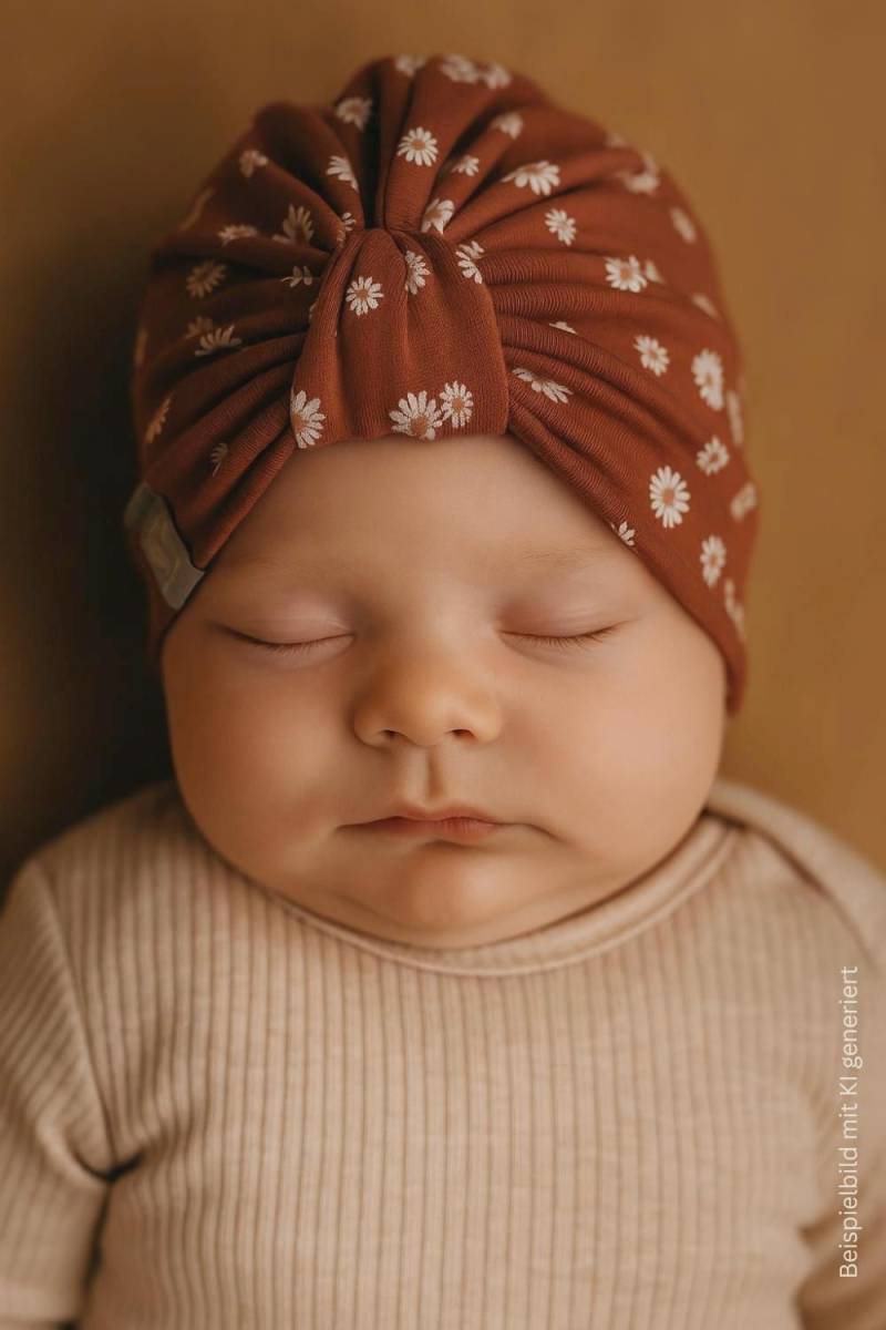 Turbanmütze Gänseblümchen | Terra Geblümt Mit Knoten Oder Schleife Für Kinder Und Damen Von Wolfskind von WOLFSKINDde