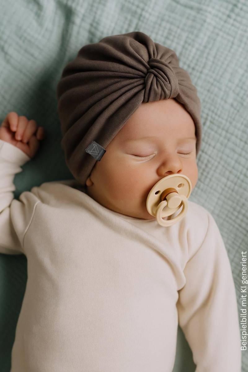 Turbanmütze | Mit Knoten Oder Schleife Taupe Für Kinder Und Damen Von Wolfskind von WOLFSKINDde