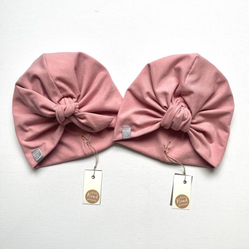 Turbanmütze Rosa Uni | Mit Knoten Oder Schleife Für Kinder Und Damen Von Wolfskind von WOLFSKINDde