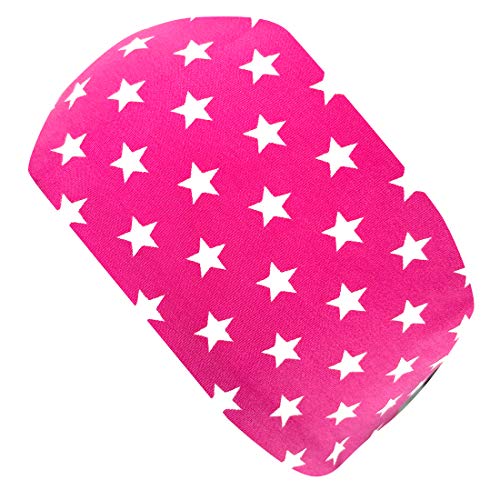 Wollhuhn ÖKO Mädchen/Damen/Buben Cooles Elastisches Stirnband/Haarband Bequem Jersey Baumwolle Viele Motive 21215155 (Ministernchen Pink/Weiß) von Wollhuhn