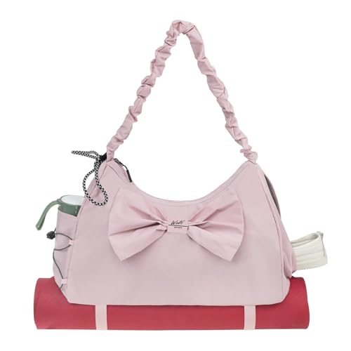 WOLT Sporttasche für Damen – Sport-Reisetasche mit Schuhfach, Wochenend-Tragetasche mit Nassfach für Frauen, Reisen, Fitnessstudio, Yoga, Pink, 18*12*7 von WOLT