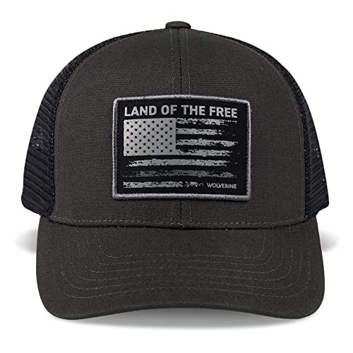 Wolverine Unisex-Erwachsene Trucker Hat Snap Back Baseball for Men and Women, One Size Fits Most Cap, Land of The Free-Onyx von WOLVERINE