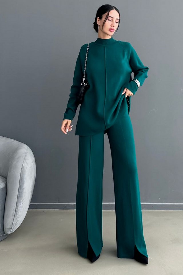 WOMAN VISION Blusentop Damen Hoher Hals Strickstoff Langarm Burgunder Pullover und Hohe Taill von WOMAN VISION