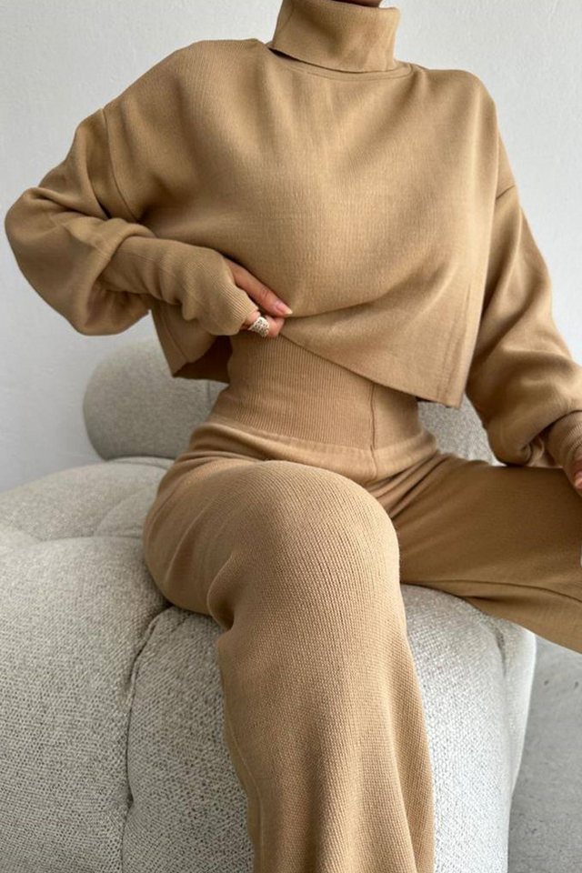 WOMAN VISION Blusentop Fischer's Neckholder Crop Pullover und Hochtaillierte Strickhose Set 0 von WOMAN VISION