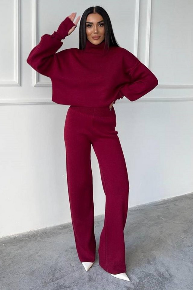 WOMAN VISION Blusentop Fischer's Neckholder Crop Pullover und Hochtaillierte Strickhose Set 0 von WOMAN VISION