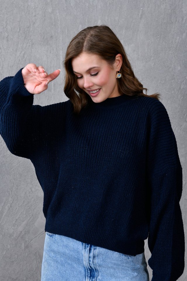 WOMAN VISION Longpullunder Damen Oversize Schwarzer Rollkragenpullover - Überschnittene Schultern von WOMAN VISION