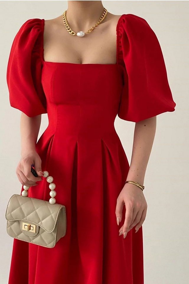 WOMAN VISION Minikleid Damen Schwarzes Trägerloses Plissee Midi-Kleid - 167 von WOMAN VISION