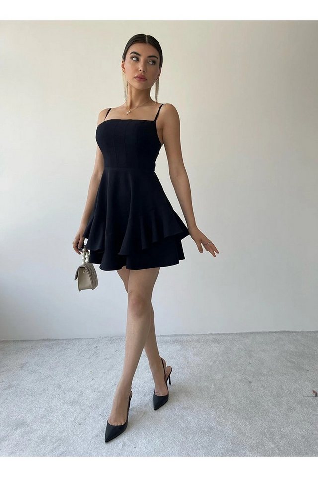 WOMAN VISION Minikleid Verstellbares Trägergelbes Kleid mit Rockdetail - Damen von WOMAN VISION