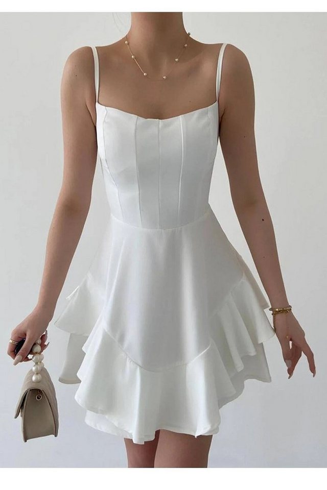 WOMAN VISION Minikleid Verstellbares Trägergelbes Kleid mit Rockdetail - Damen von WOMAN VISION