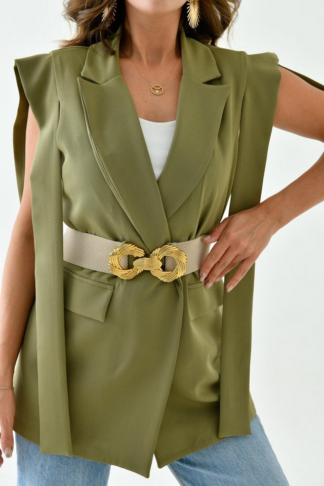 WOMAN VISION Synthetikgürtel Damen Brauner Elastischer Schnallen Gürtel 1602 von WOMAN VISION