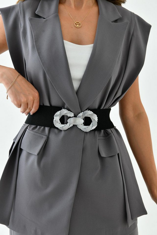 WOMAN VISION Synthetikgürtel Damen Brauner Elastischer Schnallen Gürtel 1602 von WOMAN VISION