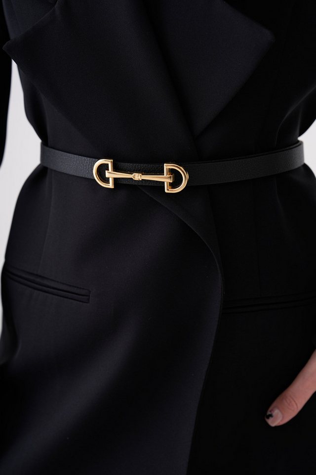 WOMAN VISION Synthetikgürtel Damen Kunstleder Gürtel mit Metallschnalle - Schwarz 1948 von WOMAN VISION