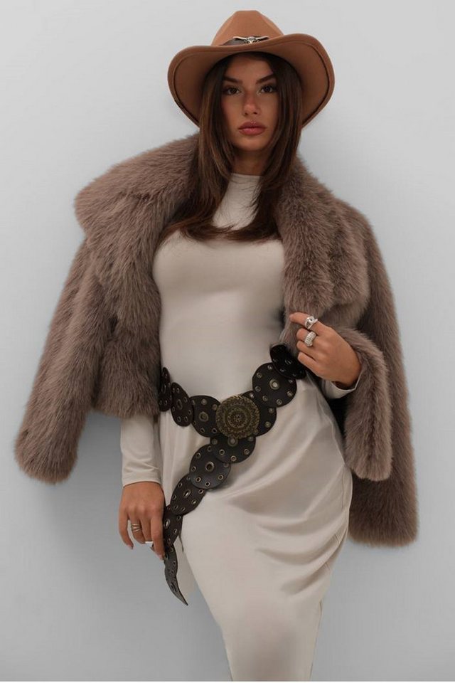 WOMAN VISION Synthetikgürtel Damen Kunstleder Medaillon Schnalle Cowboy Gürtel - 24W37002 von WOMAN VISION