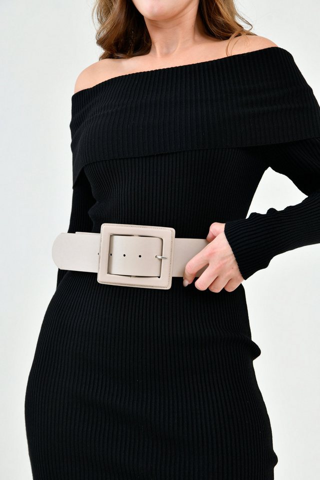 WOMAN VISION Synthetikgürtel Schwarzer Kunstledergürtel mit breitem Band und Schnallendesign - 1552 von WOMAN VISION