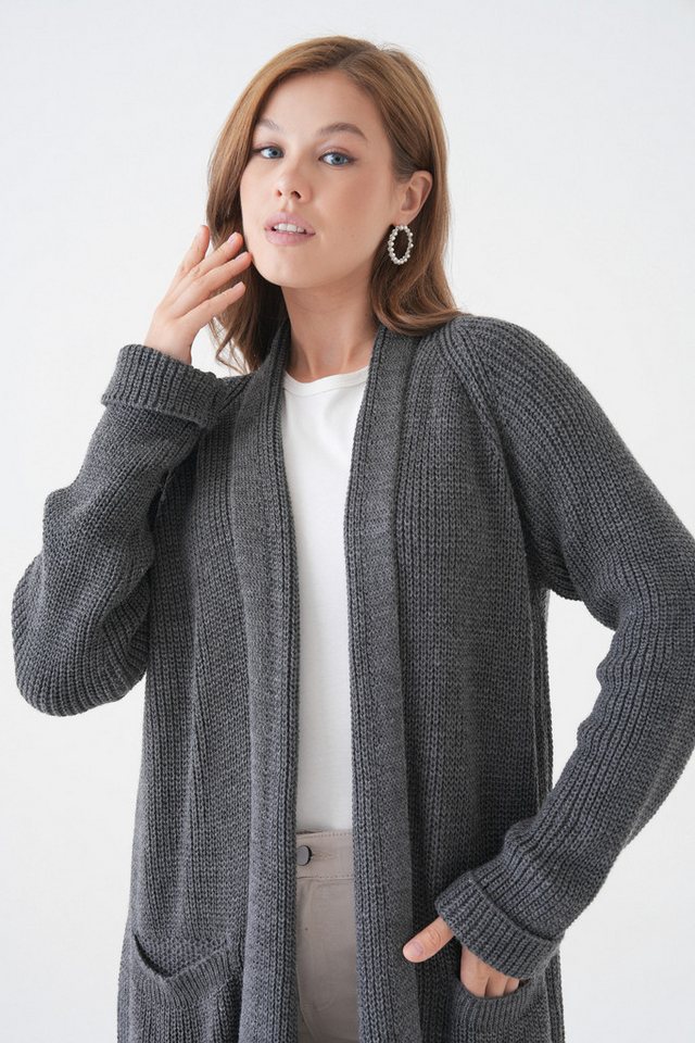 WOMAN VISION Windbreaker Damen Doppel-Taschen Rollkragen Lang-Cardigan 5001 von WOMAN VISION