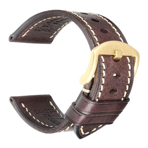 WOMELF 1 Stück 18 mm-26 mm braunes Lederarmband, handgefertigte Uhrenarmbänder for Herren (Color : Brown G, Size : 20mm) von WOMELF