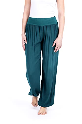 U&F Damen Sommer und Winter Haremshose | Frühling Herbst Boho Lässig Elastisch Casual Sport Festival Hippie Hose Aladinhose Jogginghose Pumphose Umstandshose Sommerhose ottanioscuro Größe: L von WOMEN'S WEAR U&F FASHIONSTORE