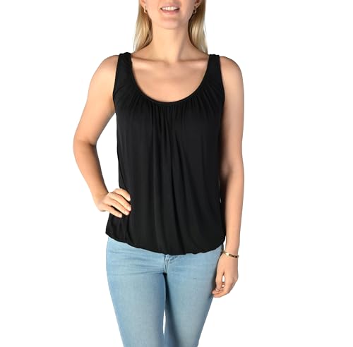 U&F Damen Top mit Gummizug am Saum I lockerer Schnitt für den perfekten Alltag-Look I ärmelloses Shirt für Frauen I angenehmes Tragegefühl I Tank Top für Frühling, Sommer & Herbst ISchwarz Größe XXL von WOMEN'S WEAR U&F FASHIONSTORE