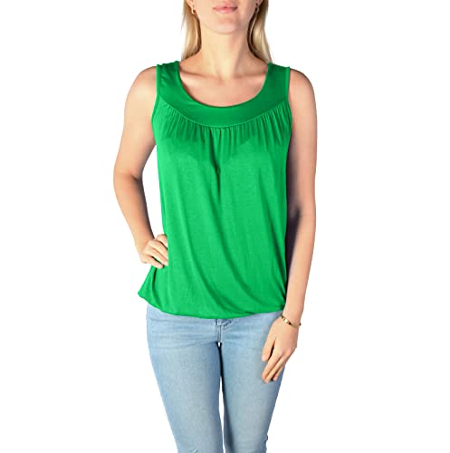 U&F Damen Top mit Gummizug am Saum I lockerer Schnitt für den perfekten Alltag-Look I ärmelloses Shirt für Frauen I angenehmes Tragegefühl I Tank Top für Frühling, Sommer & Herbst I guccigrün M von WOMEN'S WEAR U&F FASHIONSTORE